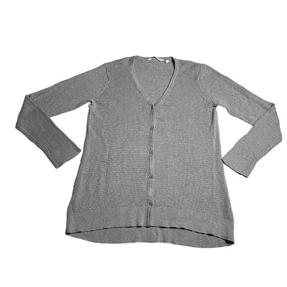 Soft Surroundings Cotton Wool Blend V-Neck Button Up Tunic Cardigan Size Med - Picture 1 of 8